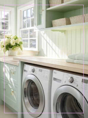 5 Tips for an Organized Home- organized laundry room in photo