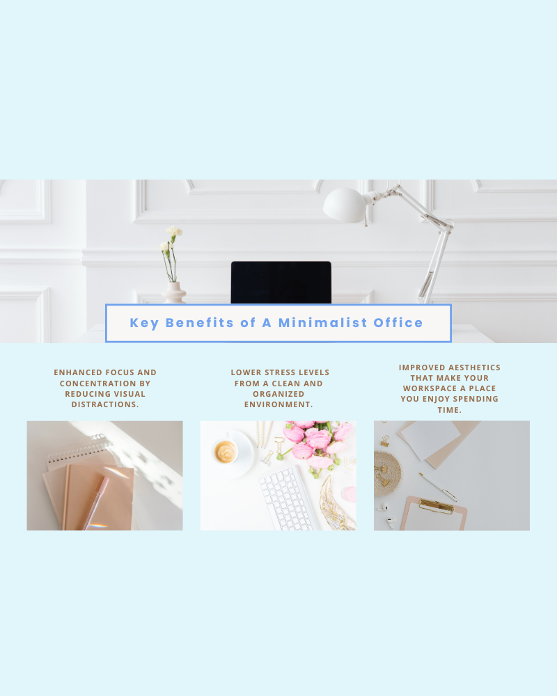 Declutter, organize, and style a minimalist office and desk